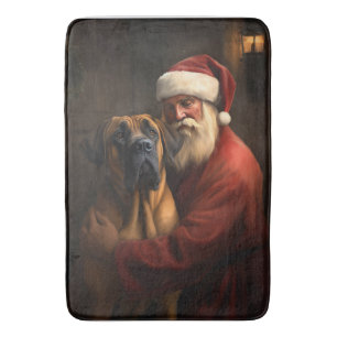 Rhodesian Ridgeback Santa Claus Festive Christmas Bath Mat