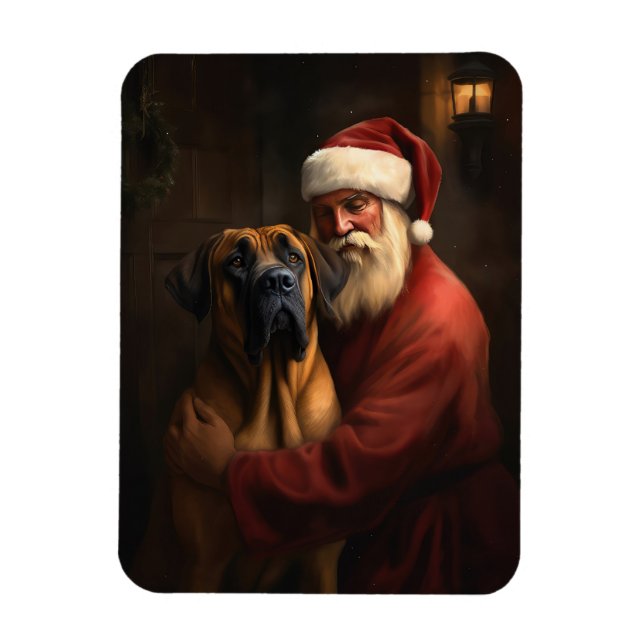 Rhodesian Ridgeback Santa Claus Festive Christmas Magnet (Vertical)