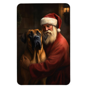 Rhodesian Ridgeback Santa Claus Festive Christmas Magnet