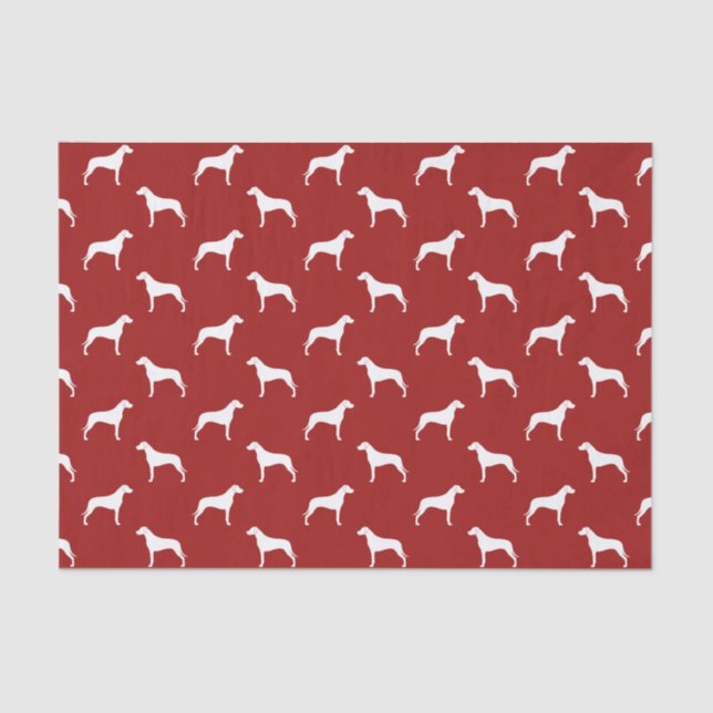 Rhodesian Ridgeback Silhouettes Pattern Red Tissue Paper (Front)