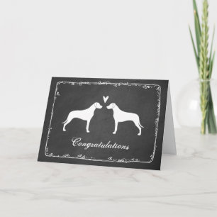 Rhodesian Ridgeback Silhouettes Wedding Congrats Card