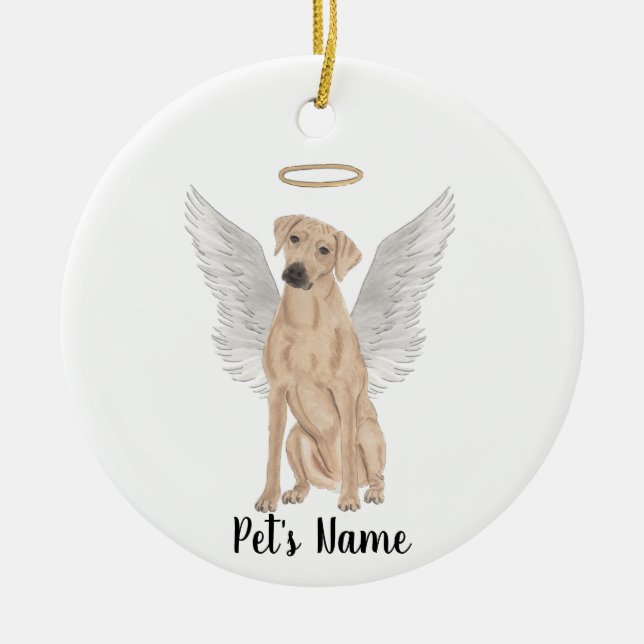 Rhodesian Ridgeback Sympathy Memorial  Ceramic Ornament (Front)