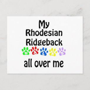 Rhodesian Ridgeback Walks Design Postcard