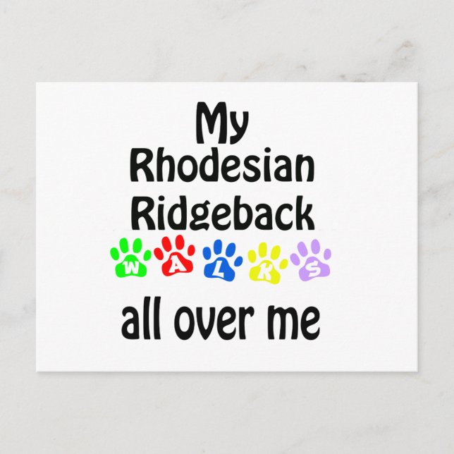 Rhodesian Ridgeback Walks Design Postcard (Front)