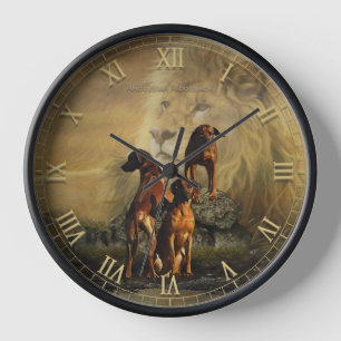 Rhodesian Ridgeback with Lion Clock