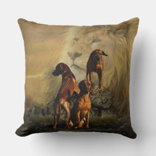 Rhodesian Ridgeback with Lion Cushion