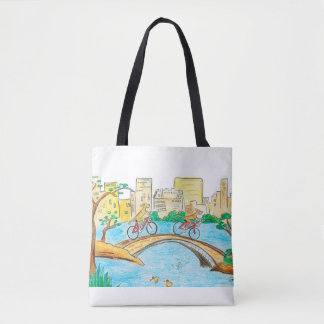 Rhodesian Ridgebacks ride Central Park tote Bag