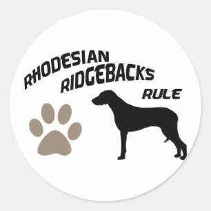 Rhodesian Ridgebacks Rule Classic Round Sticker