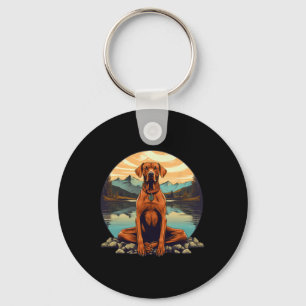 Rhodesian Ridgeck Dog Meditation Yoga Key Ring