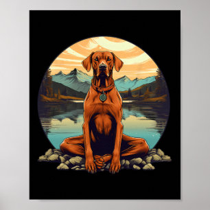Rhodesian Ridgeck Dog Meditation Yoga Poster