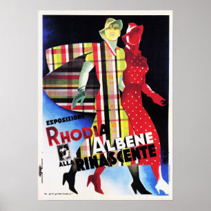 Rhodia Albene Rinascente Women Fashion Wear Italy Poster