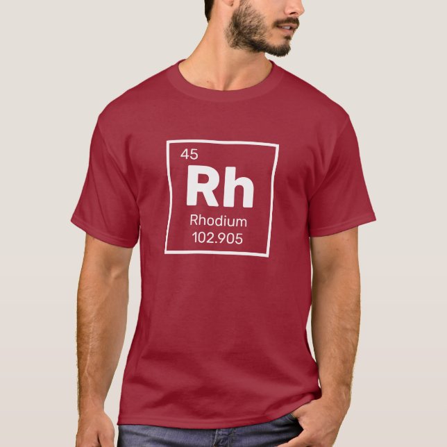 Rhodium / Periodic Table - Rh Element T-Shirt (Front)