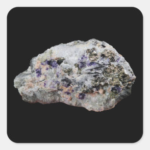 Rhodochrosite Pyrite Fluorite Tourmaline Square Sticker
