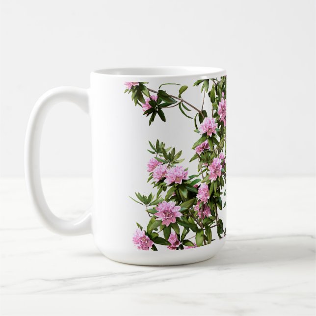 Rhododendron Botanical Flower Coffee Mug (Left)