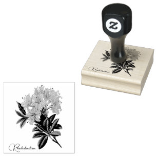 Rhododendron Flowers Rubber Stamp
