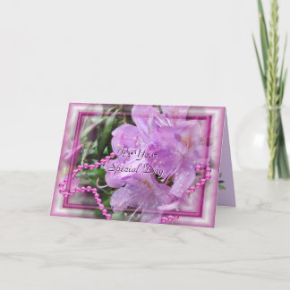 Rhododendron & Pearls- customise any occasion Card