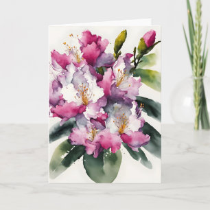 Rhododendron - Watercolor flowers Card