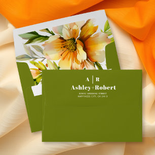 Rhododendron worange yellow flowers fall wedding envelope