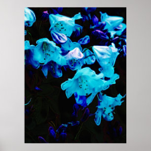 Rhododendrons in Blue, Floral, Blue Flowers Poster