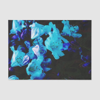 Rhododendrons in Blue, Floral, Blue Flowers Tissue Paper