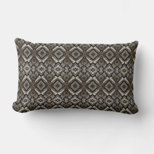 Rhomb Beige Texture Lumbar Cushion