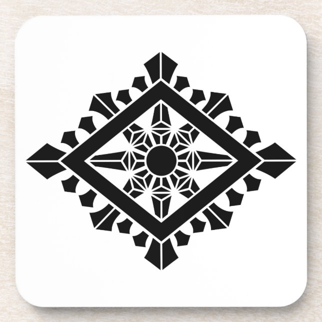 Rhombic dharma chakra coaster (Front)