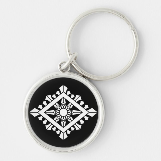 Rhombic dharma chakra key ring (Front)