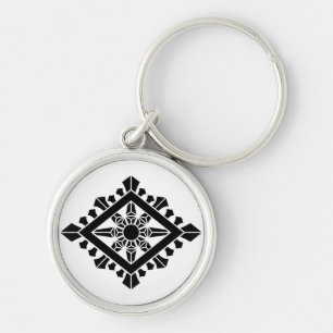 Rhombic dharma chakra key ring