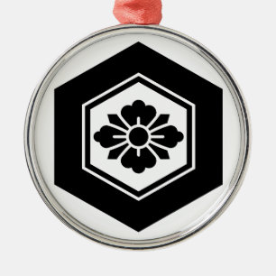 Rhombic flower with Swords in tortoiseshell Metal Ornament