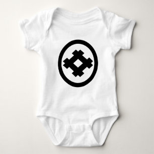 Rhombic well frame in circle baby bodysuit
