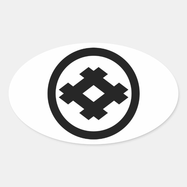 Rhombic well frame in circle oval sticker (Front)