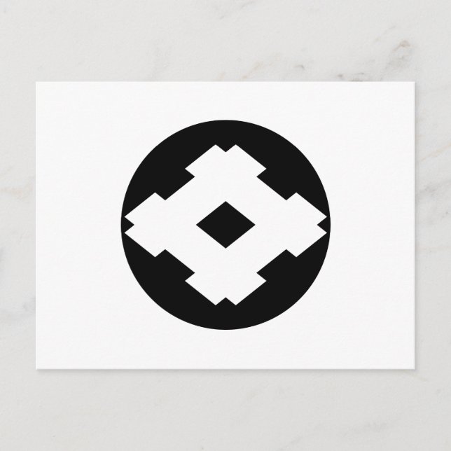 Rhombic well frame in rice cake postcard (Front)