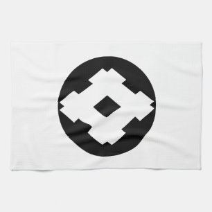 Rhombic well frame in rice cake tea towel