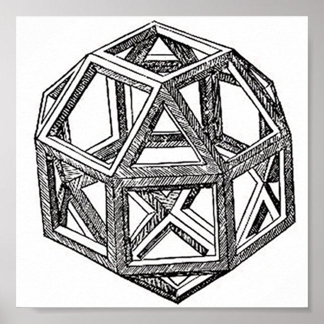 Rhombicuboctahedron, Leonardo Da Vinci Poster (Front)