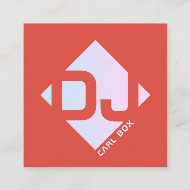 Rhomboid geometric bold cover square business card (Front)