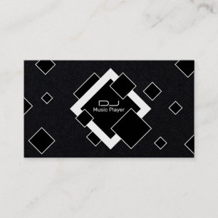 Rhomboid modern pattern black tone business card