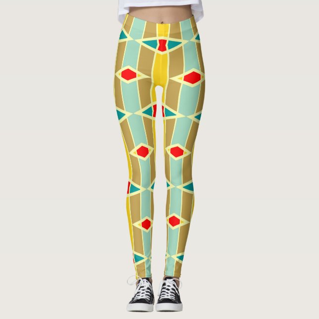 Rhombus and other shapes pattern leggings (Front)