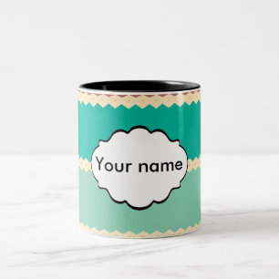 Rhombus rows abstract design Two-Tone coffee mug