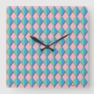 Rhombus Rumpus Square Wall Clock