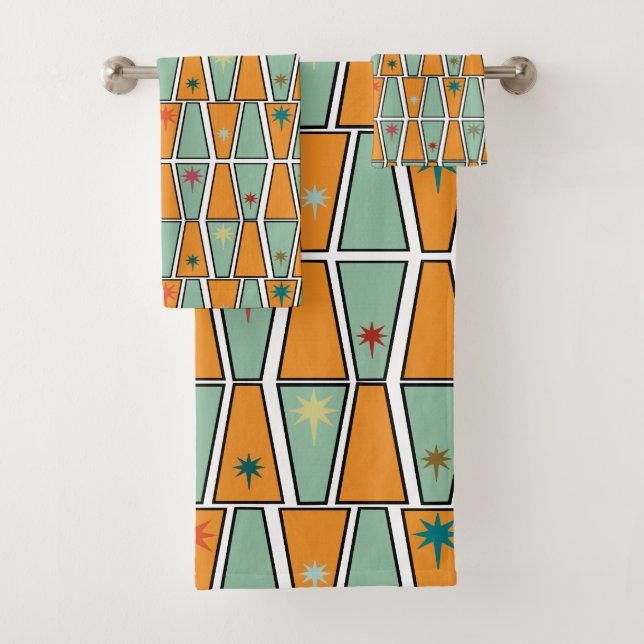 Rhombuses with Starbursts  Bath Towel Set (Insitu)