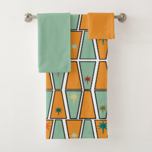 Rhombuses with Starbursts Bath Towel Set