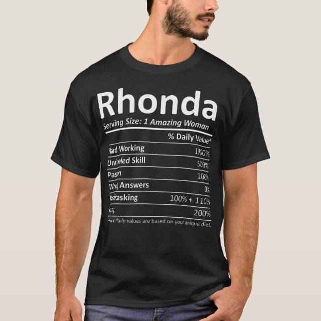 Rhonda Nutrition Personalised Name Funny Christmas T-Shirt (Front)
