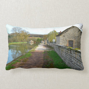 Rhône-Alpes canal French countryside Lumbar Cushion