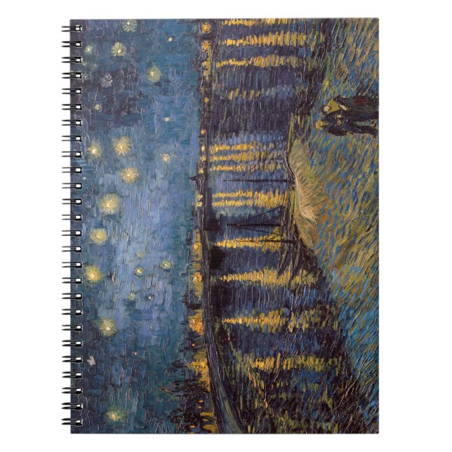 Rhone Riverfront Starry Night River View Notebook (Front)