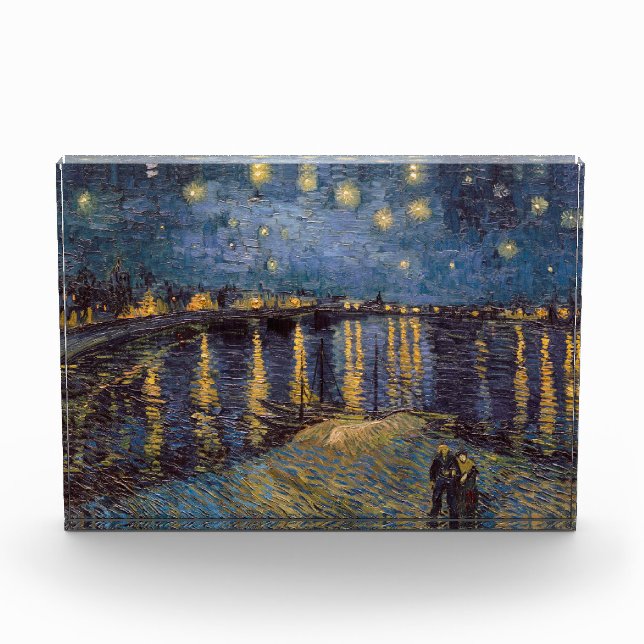 Rhone Riverfront Starry Night River View Photo Block (Front)