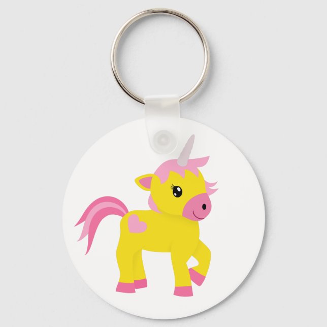 Rhubarb and Custard Unicorn Key Ring (Front)