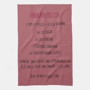 Rhubarb Relish Recipe Tea Towel