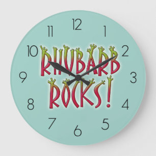 Rhubarb Rocks Large Clock