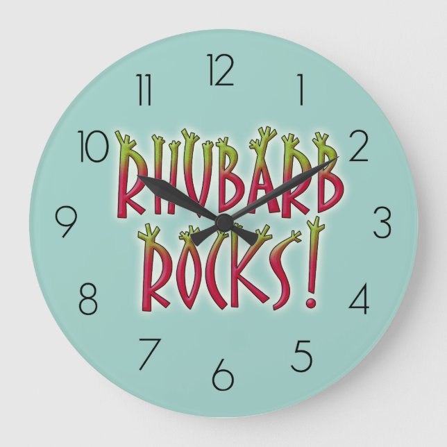 Rhubarb Rocks Large Clock (Front)