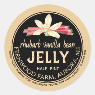 Rhubarb Vanilla Bean Jelly Classic Round Sticker